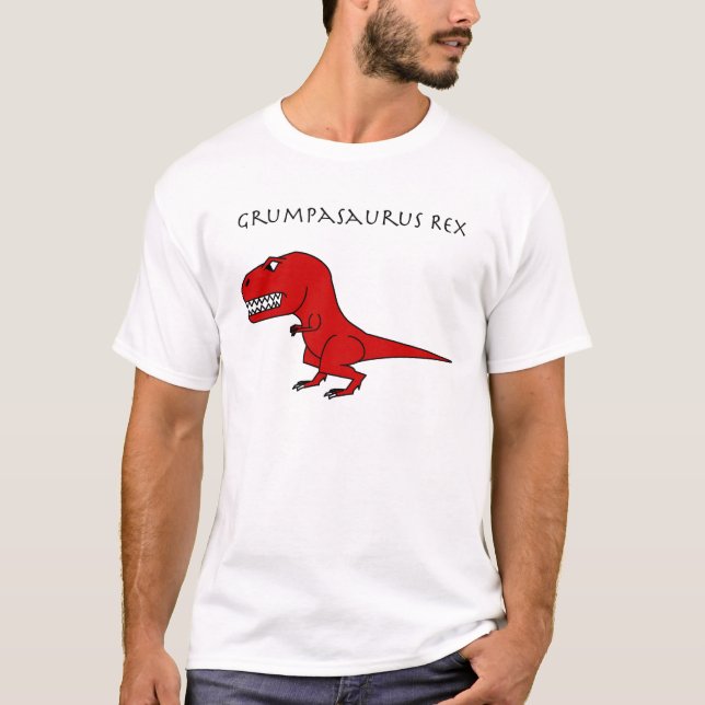 Grumpasaurus Rex Rot T-Shirt (Vorderseite)