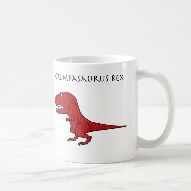 Grumpasaurus Rex rote strukturierte Tasse (Rechts)