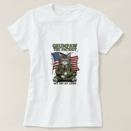 Grumpaw the Patriot - Funny Angry Cat T - Shirt