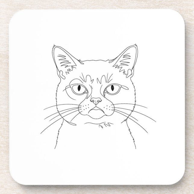 Grumpierkatze Getränkeuntersetzer (Vorderseite)