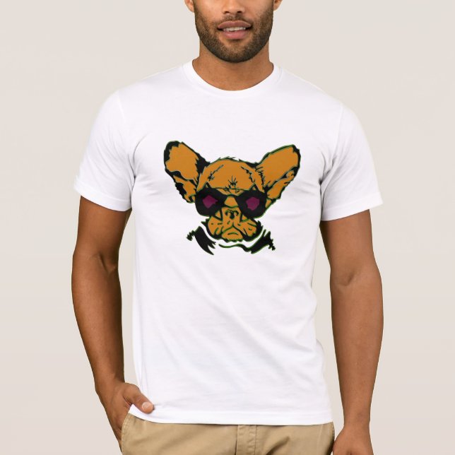 Grumpiger Hund mit Retro-Aviator-Brille, Funny Dog T-Shirt (Vorderseite)
