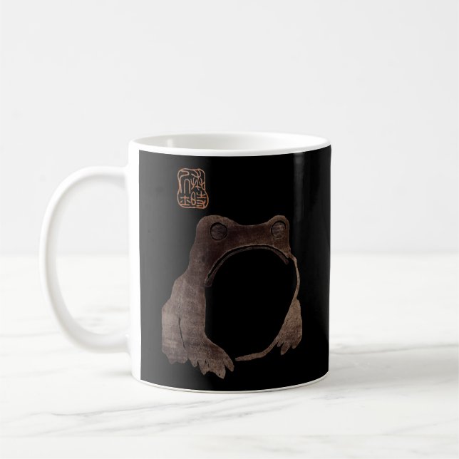 Grumpiger japanischer Frosch-Cottailcore-Frosch Kaffeetasse (Links)