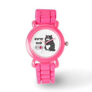 Grumpiger Modus bei lustiger, dicker Katze Armbanduhr