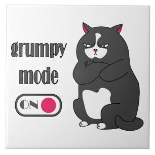 Grumpiger Modus bei lustiger, dicker Katze Fliese