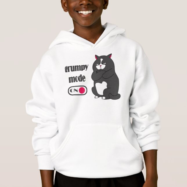 Grumpiger Modus bei lustiger, dicker Katze Hoodie (Vorderseite)