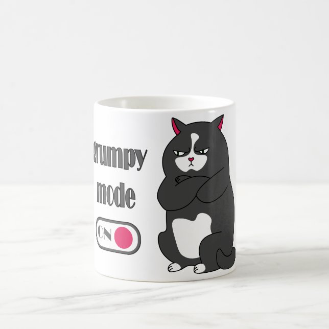 Grumpiger Modus bei lustiger, dicker Katze Kaffeetasse (Mittel)