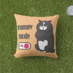 Grumpiger Modus bei lustiger, dicker Katze Kissen