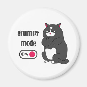 Grumpiger Modus bei lustiger, dicker Katze Magnet