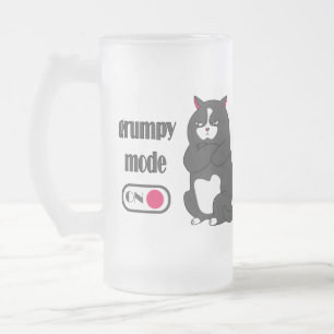 Grumpiger Modus bei lustiger, dicker Katze Mattglas Bierglas