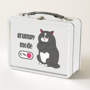 Grumpiger Modus bei lustiger, dicker Katze Metall Brotdose