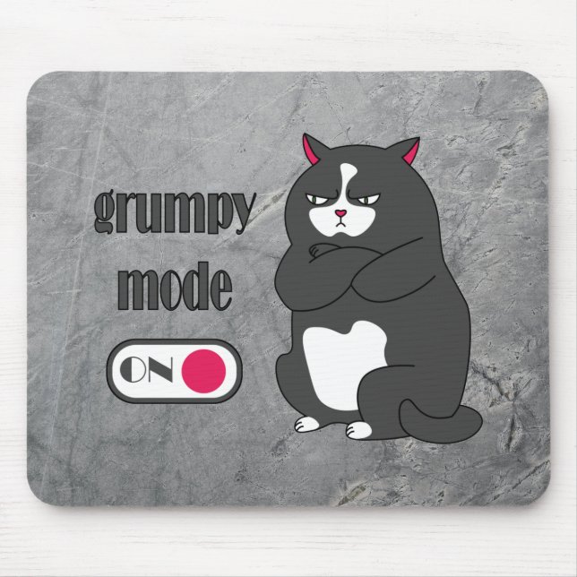 Grumpiger Modus bei lustiger, dicker Katze Mousepad (Vorne)