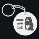 Grumpiger Modus bei lustiger, dicker Katze Schlüsselanhänger<br><div class="desc">Grumpiermodus bei Zitat und Fettkatze</div>