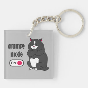 Grumpiger Modus bei lustiger, dicker Katze Schlüsselanhänger