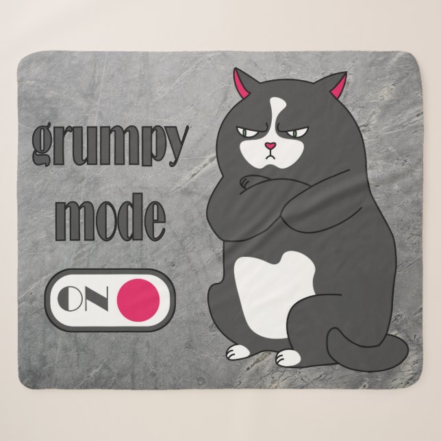 Grumpiger Modus bei lustiger, dicker Katze Sherpadecke (Vorderseite (Horizontal))