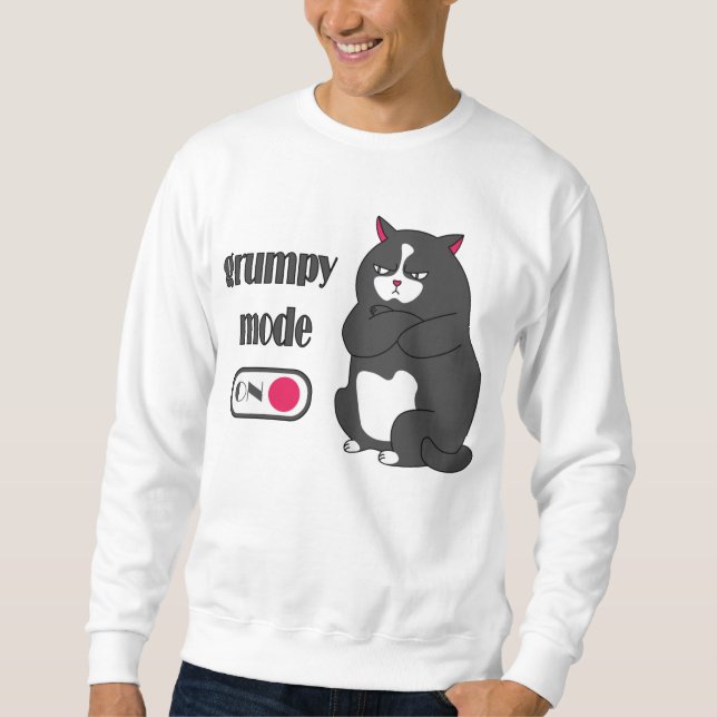 Grumpiger Modus bei lustiger, dicker Katze Sweatshirt (Vorderseite)