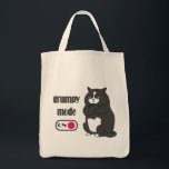 Grumpiger Modus bei lustiger, dicker Katze Tragetasche<br><div class="desc">Grumpiermodus bei Zitat und Fettkatze</div>