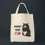 Grumpiger Modus bei lustiger, dicker Katze Tragetasche<br><div class="desc">Grumpiermodus bei Zitat und Fettkatze</div>