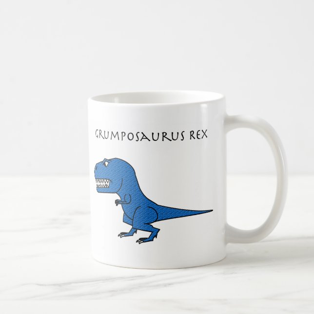 Grumposaurus Rex blaue strukturierte Tasse (Rechts)