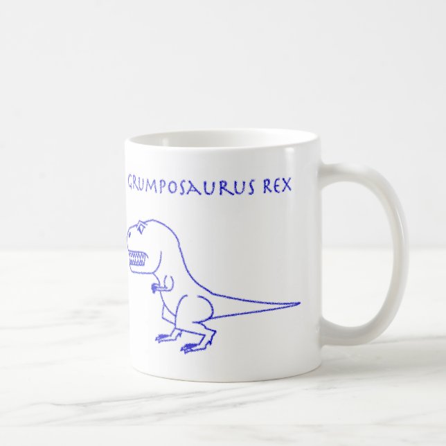 Grumposaurus Rex blaue Zeichenstift-Tasse Tasse (Rechts)