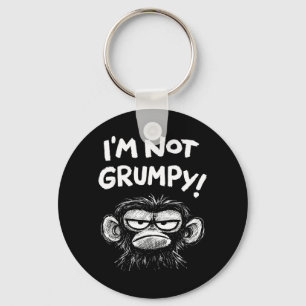 Grumpy Affe Ich bin nicht mürrisch Lustig Retro Vi Schlüsselanhänger