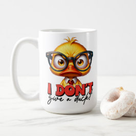 Grumpy Angry Duck Wear Glasses Funny Sprichwort Kaffeetasse