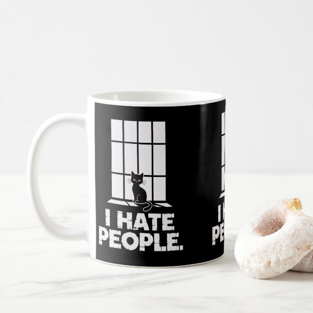 Grumpy Anti-Social Cat Liebhaber Funny Cat Mama &  Kaffeetasse (Mit Donut)