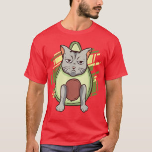 Grumpy Avocado Cat Avocato Funny Kitty Pet Tier T-Shirt