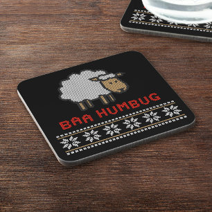 Grumpy Baa Humbug Schaf - Lustiger Weihnachtsurlau Getränkeuntersetzer