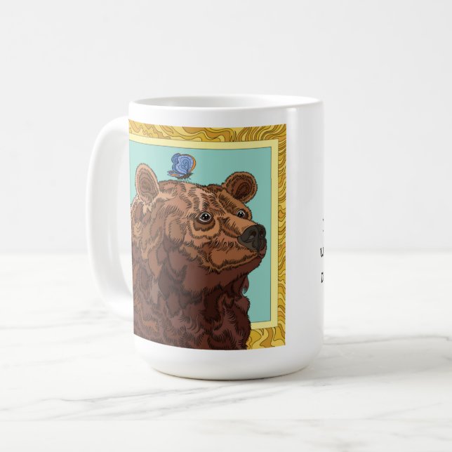 Grumpy Bär braucht morgendlichen Kaffee!Niedlich Kaffeetasse (Vorderseite Links)