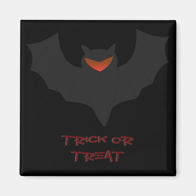 Grumpy Bat Halloween Magnet (Vorne)