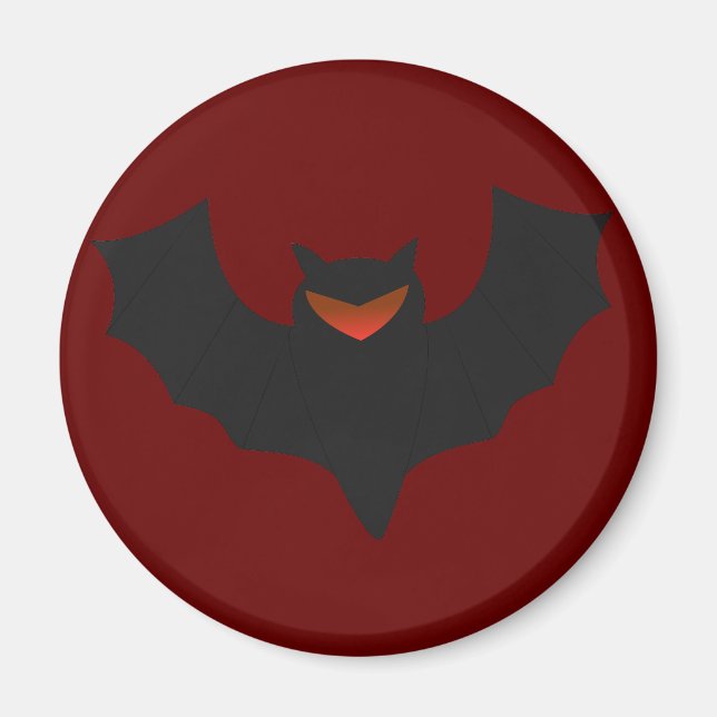 Grumpy Bat Halloween Magnet (Vorne)