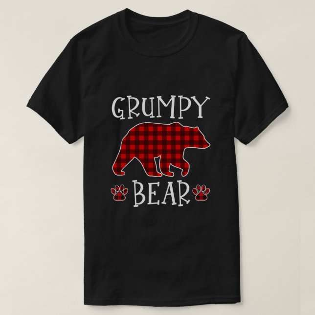 Grumpy Bear Christmas Pajama Red Kariert Buffalo F T-Shirt (Design vorne)