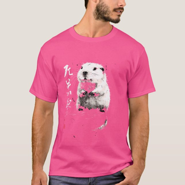 Grumpy Beaver Japanisch Art I Chonk Beaver T-Shirt (Vorderseite)