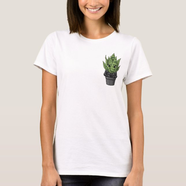 Grumpy Biker-Schlangenpflanze in gestachelter Lede T-Shirt (Vorderseite)