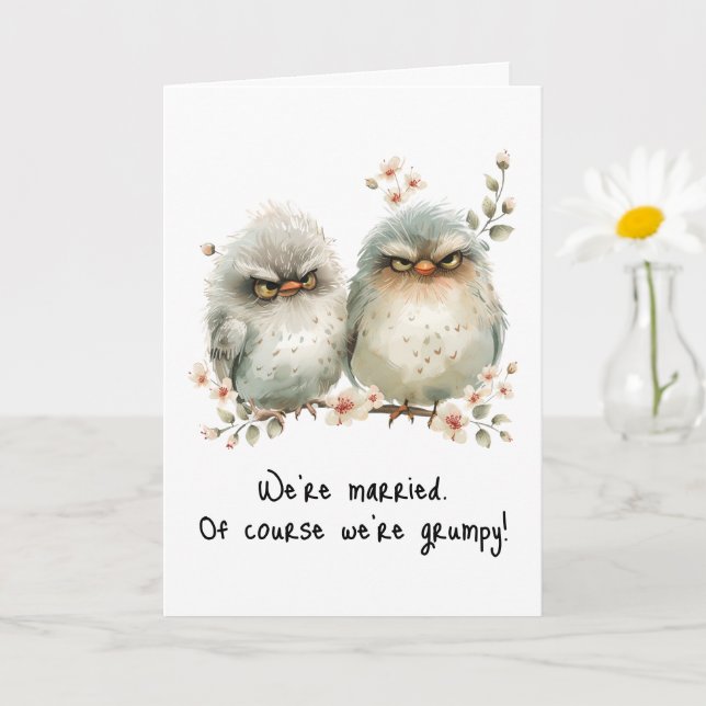 Grumpy Birds Funny Sarcasany Anniversary Card Karte (Kleine Pflanze)