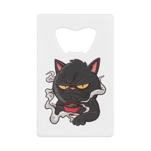 Grumpy Black Cat - Kaffee Lover Geldbeutel Flaschenöffner