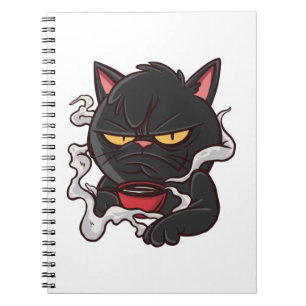 Grumpy Black Cat - Kaffee Lover Notizblock
