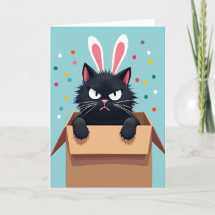 Grumpy Bunny Cat Fun Karte