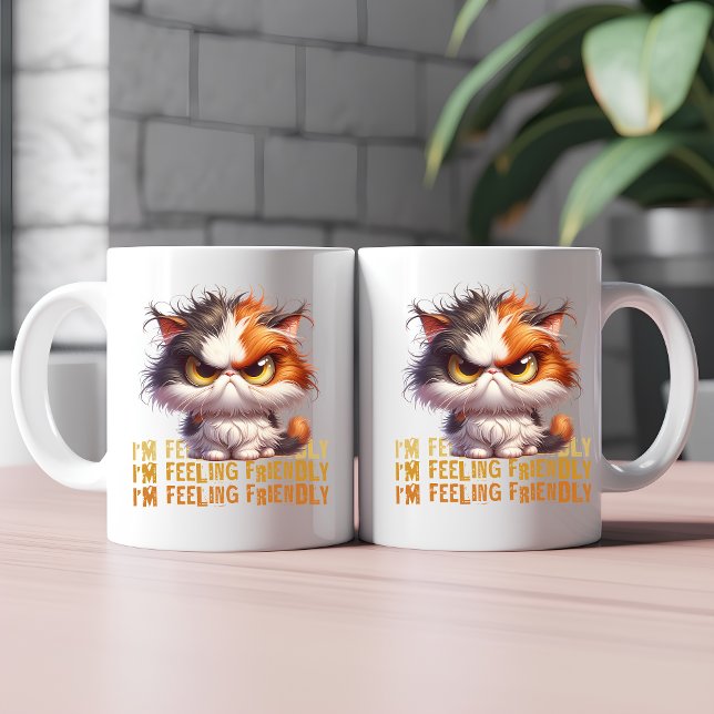 Grumpy Calico Cat und lustiges Zitat Kaffeetasse (Von Creator hochgeladen)