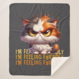 Grumpy Calico Cat und lustiges Zitat Sherpadecke