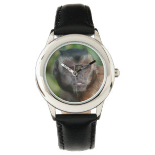 Grumpy Capuchin Monkey Face Armbanduhr