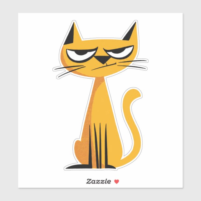 Grumpy Cartoon-Katzenaufkleber Aufkleber (Blatt)