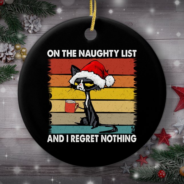 Grumpy Cat auf der Naughty List Weihnachtsbaum Keramik Ornament (Von Creator hochgeladen)