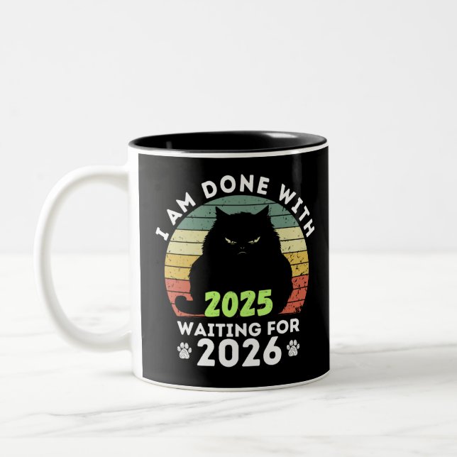 Grumpy Cat Countdown Zweifarbige Tasse (Links)