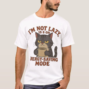 Grumpy Cat „Energiesparmodus“ Lustiges Zitat Desig T-Shirt