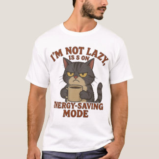 Grumpy Cat „Energiesparmodus“ Lustiges Zitat Desig T-Shirt