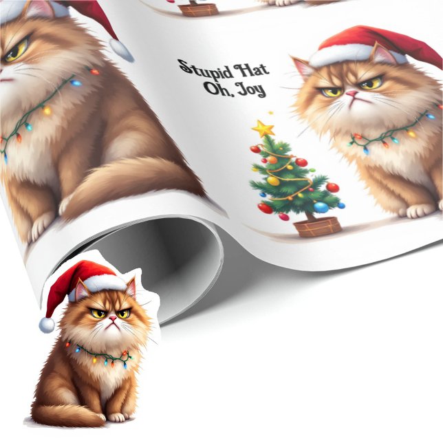 Grumpy Cat es ist Weihnachten wieder Custom Text Geschenkpapier (Von Creator hochgeladen)