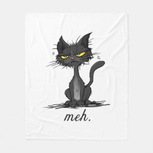 GRUMPY CAT - Funny Meh Cat - Crazy Cat Lady Gift Fleecedecke