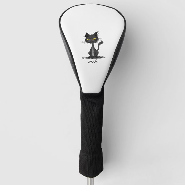 GRUMPY CAT - Funny Meh Cat - Crazy Cat Lady Gift Golf Headcover (Vorderseite)