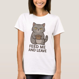 Grumpy Cat „Füttere mich und verschwinde“ Lustiges T-Shirt